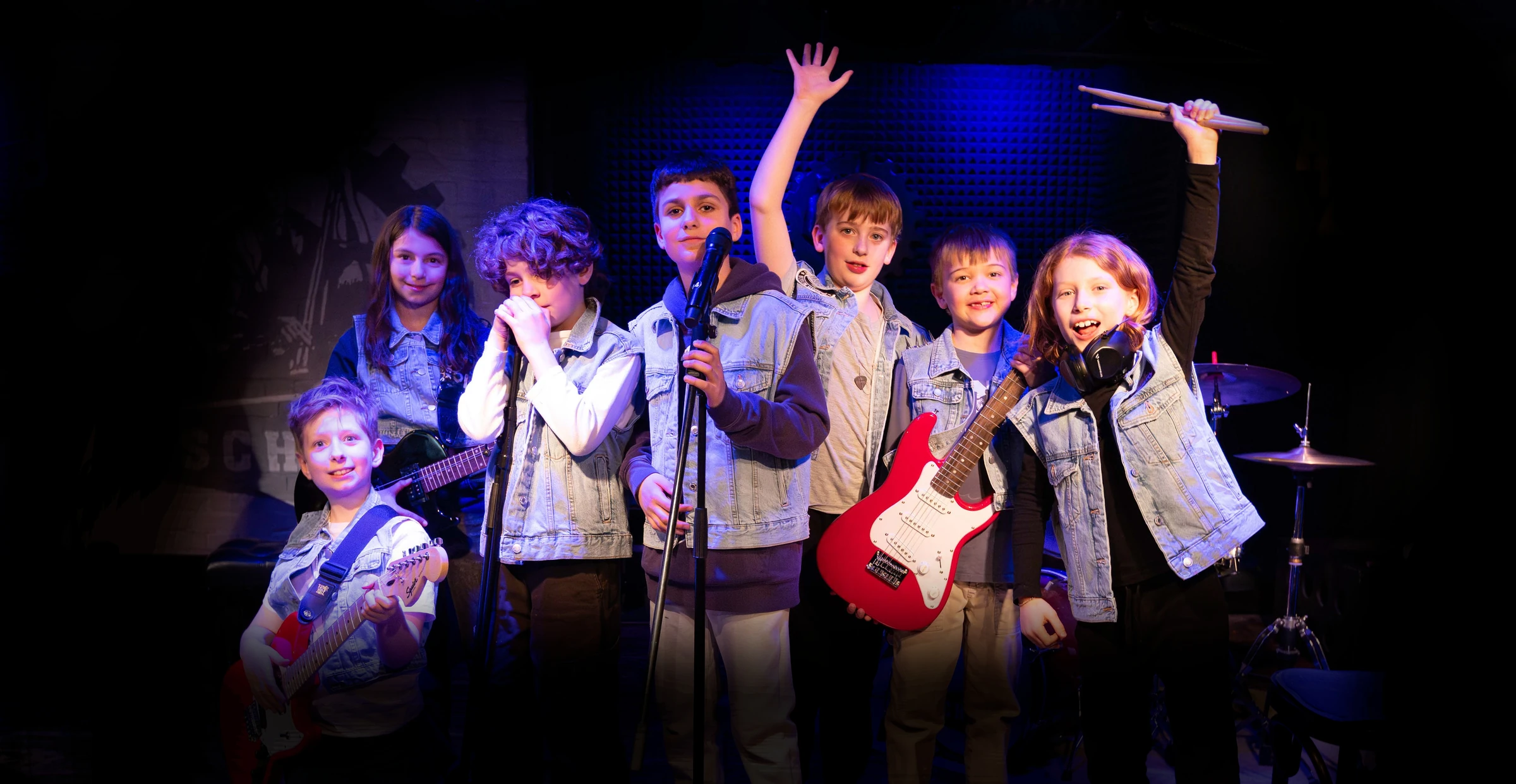 Kids band on stage at Rock Academy